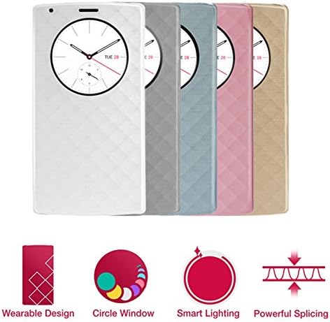 Smart Quick Circle Cover Case for LG G4 QI wireless charging NFC Chip not included (Pink Case only)