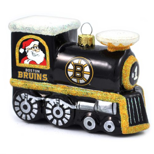 NHL Boston Bruins Blown Glass Train Ornament NHL Boston Bruins Blown Glass Train Ornament