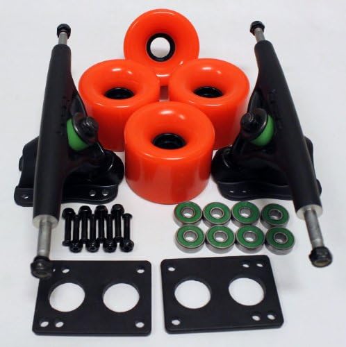 Landyachtz Bear GRIZZLY 852s Longboard Trucks, 70mm ORANGE Pro Wheels Package