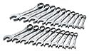 SK 86250 SuperKrome 20 Piece 12 Point Short Combination Wrench Set with 10 Piece 3/8-Inch to 15/16-Inch and 10-Millimeter to 19-Millimeter Assortments