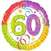 60th Birthday 18" Round Mylar Balloon