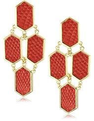 KARA by Kara Ross "Classic" 4 Piece Hexagon Earrings , Coral Lizard