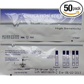 Combo Pack 40 (LH) Ovulation Tests + 10 (HCG) Pregnancy Test Strips