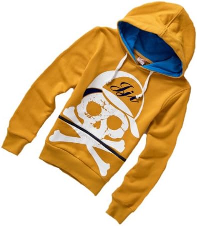 JJLKIDS Boys Spring and Autumn Skull Hoodies (14, Yellow)