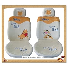 10PCS WINNIE THE POOH UNIVERSAL CAR SUV SEAT COVER LUXURY SET BEIGE W05X