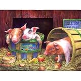 Three Pigs 500pc Jigsaw Puzzle by Lorraine Ryan