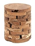 Deco 79 Teak Wood Stool, 14 by 18-Inch