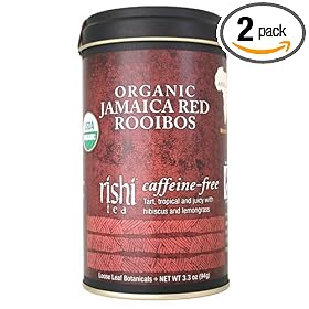 Rishi Tea Organic Jamaica Red Bush Roobios, Loose Tea, Caffeine Free, 3.3-Ounce Tin (Pack of 2)