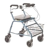 Drive Medical 720 Winnie Walker Dannie Steel Rollator 4 Wheel InchLite Touch Inch Reverse Locking Sy