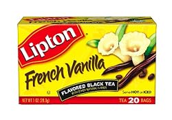 Lipton Flavored Black Tea, French Vanilla, Tea Bags, 20-Count Boxes (Pack of 6)