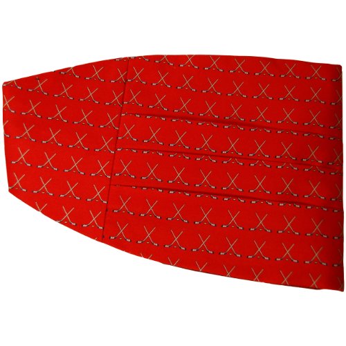 Red Hockey Silk Cummerbund