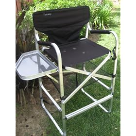 TUSCANY Deluxe Tall Chair-THE CADILLAC OF DIRECTOR CHAIRS-Side Table-Straight-Up Backrest-Storage Bottom Net- 5 YEARS WARRANTY-HIGH QUALITY PRODUCT..A FREE $19.99 VALUE POCKET UMBRELLA INCLUDED WITH YOUR PURCHASE..SHIPS IN 1 DAY