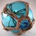 Japanese Glass Fishing Floats Fish Net Buoys Tiki Decor Light Blue