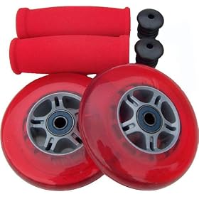 RED Replacement Razor Scooter WHEELS, BEARINGS, GRIPS