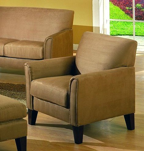 Contemporary Style Peat Microfiber Sofa Chair