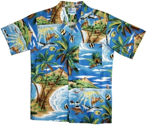 RJC Boys Size 2 to 18 Tropical Fish Island Surf Shirt