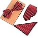 Mens Fashion Polyster Skinny Neck ties and Bowtie Pocket Square 3pcs Set for Gifts