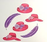 Sassy Red Hats Society Purple Feather Wallpaper Wallies 25pk