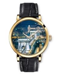 SPRAWL Aanalog Fashion Series Gold Ladies Watches of Genuine Black Leather Strap,Unique Wrist Watch for Women Girls Designed with City of london