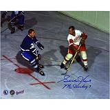 Gordie Howe Detroit Red Wings -with Johnny B- 16x20 Autographed Photograph with ''Mr. Hockey'' Inscription