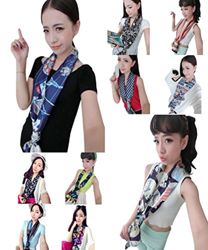 【ARINCO】 カジュアル デザイン ポップ スカーフ レディース 140cm x 20cm 全10タイプ 通勤 通学