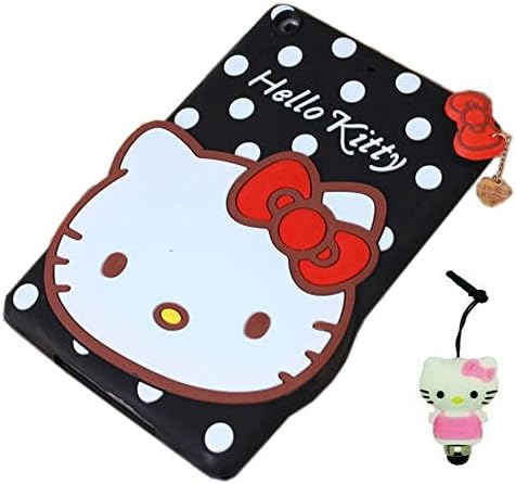 iPad Mini 2 Case,iPad Mini 2 Kitty Silicone Case,Tribe-Tiger 3D Cute Cartoon Hello Kitty Soft Silicon Gel Rubber Case Cover Skin for iPad Mini 2(Black Hello Kitty)