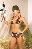 Sexy Camouflage Army Shorts and Matching Halter Top (Hat 2690 and Plastic Gun 2699 shown sold separate not included) Sizes Small/Medium or Medium/Large in Camouflage