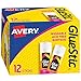 Avery Glue Stic, Washable, Nontoxic, Permanent Adhesive, 1.27 oz., Pack of 12 (00196)