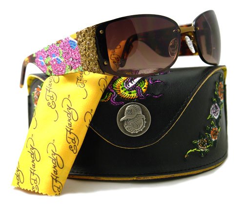 AUTHENTIC ED HARDY SUNGLASSES HAVANA TATOO