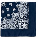 Navy Blue Trainmen Paisley Jumbo Bandana 27 x 27