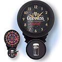 Guinness Clock with Magnetic Dartboard