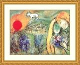 "The Lovers" by Marc Chagall - Framed Artwork