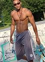 Skatershort long - Boxer Bermuda Short im Skater Look - Baseball Star Style
