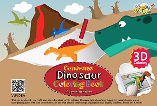 ColorPopUp 3D Coloring Book - Dinosaur Sketchbook Available in 2 Options - Carnivores