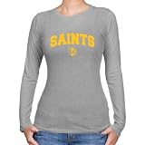 NCAA Siena Saints Ladies Ash Logo Arch Long Sleeve Slim Fit T-shirt-