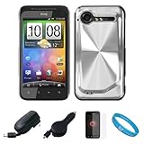 Silver Metallic Cosmo Wave Design Protective Snap-On Case Cover for HTC Dro ....