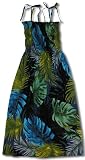Monstera Fern Spaghetti Strap Hawaiian Aloha Smocked Sun Dress