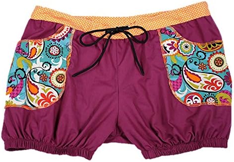 Bleumers Bloomer Shorts, Medium (6-8), Popjoy Paisley Plum