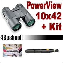 Bushnell Powerview 10X42MM Roof Prism Binoculars Plus Accessory Package - Bushnell ABUS10X42PVK1