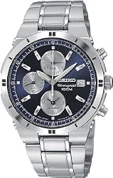 Seiko Men's SNA695 Alarm Chronograph Silver-Tone Watch