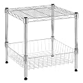 Whitmor Stacking Shelf with Basket