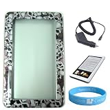 Barnes and Nobles Nook eReader Skull Case + Screen Protector + Black Car Charger for Nook + Wristband