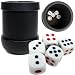 Set of 3 Black Heavy Duty Dice Cup with 5 Dice - Casino Supplies > Craps Supplies