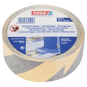Tesa Hazard Warning Black And Yellow Anti Slip Tape, 50 mm x 15 m
