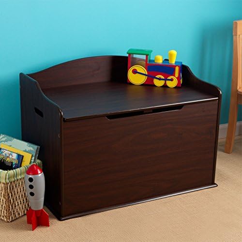 Modern Touch Personalized Toy Box - Espresso with White Script Font, CUSTOM NAME*******