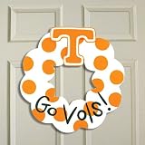 Tennessee Volunteers White-Tennessee Orange Polka Dot 20 Wooden Wreath