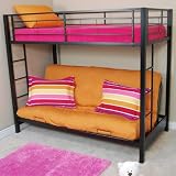 Walker Edison Twin-Over-Futon Bunk Bed, Black