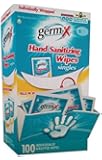 Germ-X Hand Sanitizing Wipes - Premium Brand with Moisturizing Vitamin E - Individually Wrapped Travel Packets- Hand Towels - Dispenser Box, Large