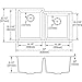 Elkay Quartz Classic ELGU250RBK0 Black Offset Double Bowl Undermount Sink