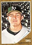 2011 Topps Heritage Baseball Card # 122 Trevor Cahill - Oakland Athletics - MLB Trading Card in Screwdown Case